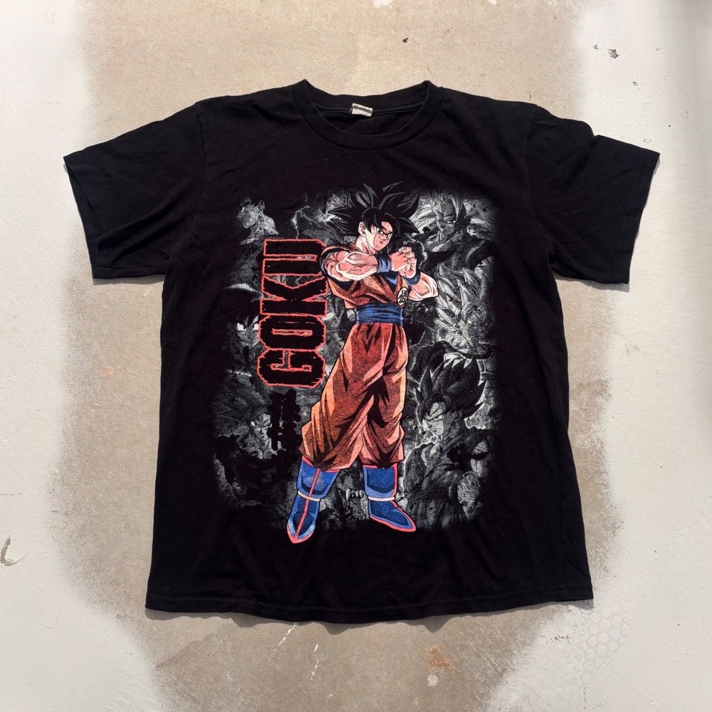 Dragon Ball Z Goku Graphic T-Shirt Mens Medium Black Anime Short Sleeve Tee